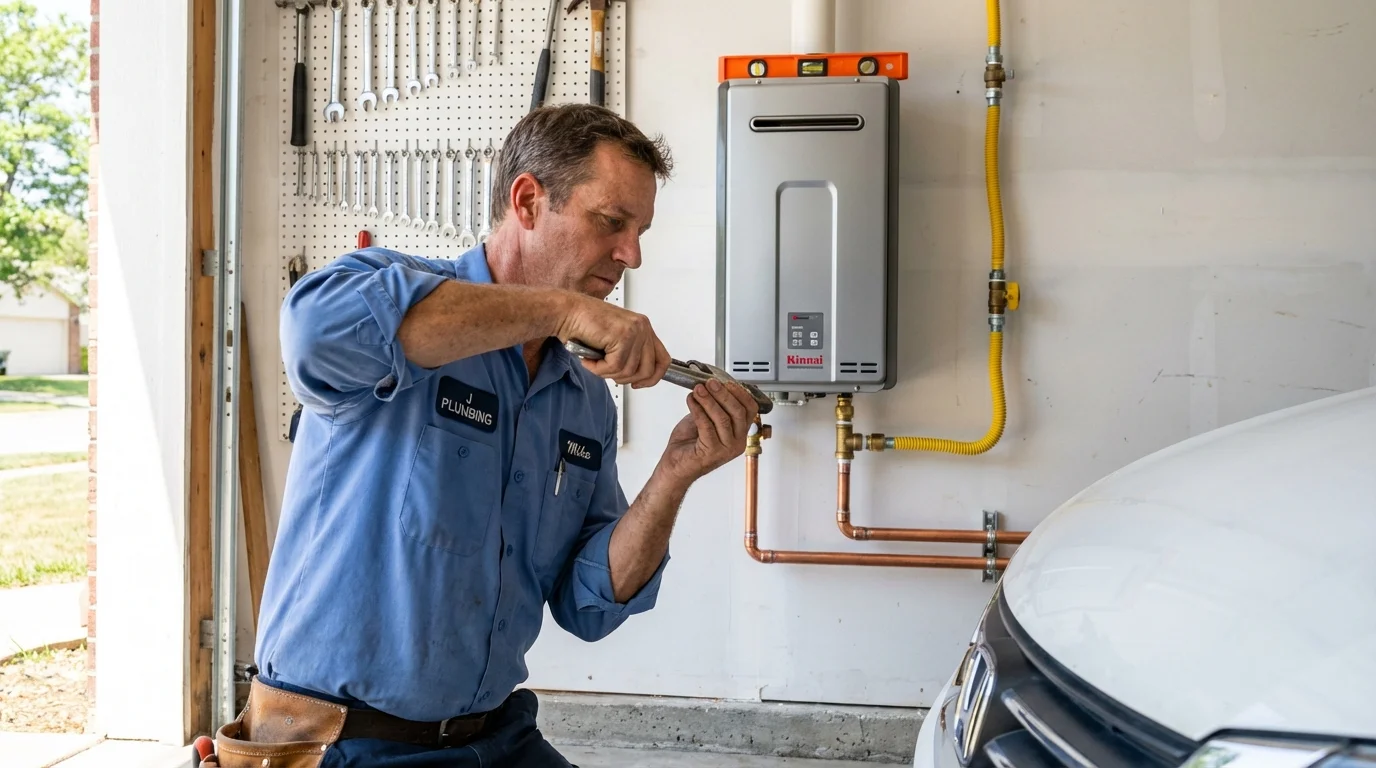 Tankless water heater installation by a Johns Plumbing LLC plumber in Lawson